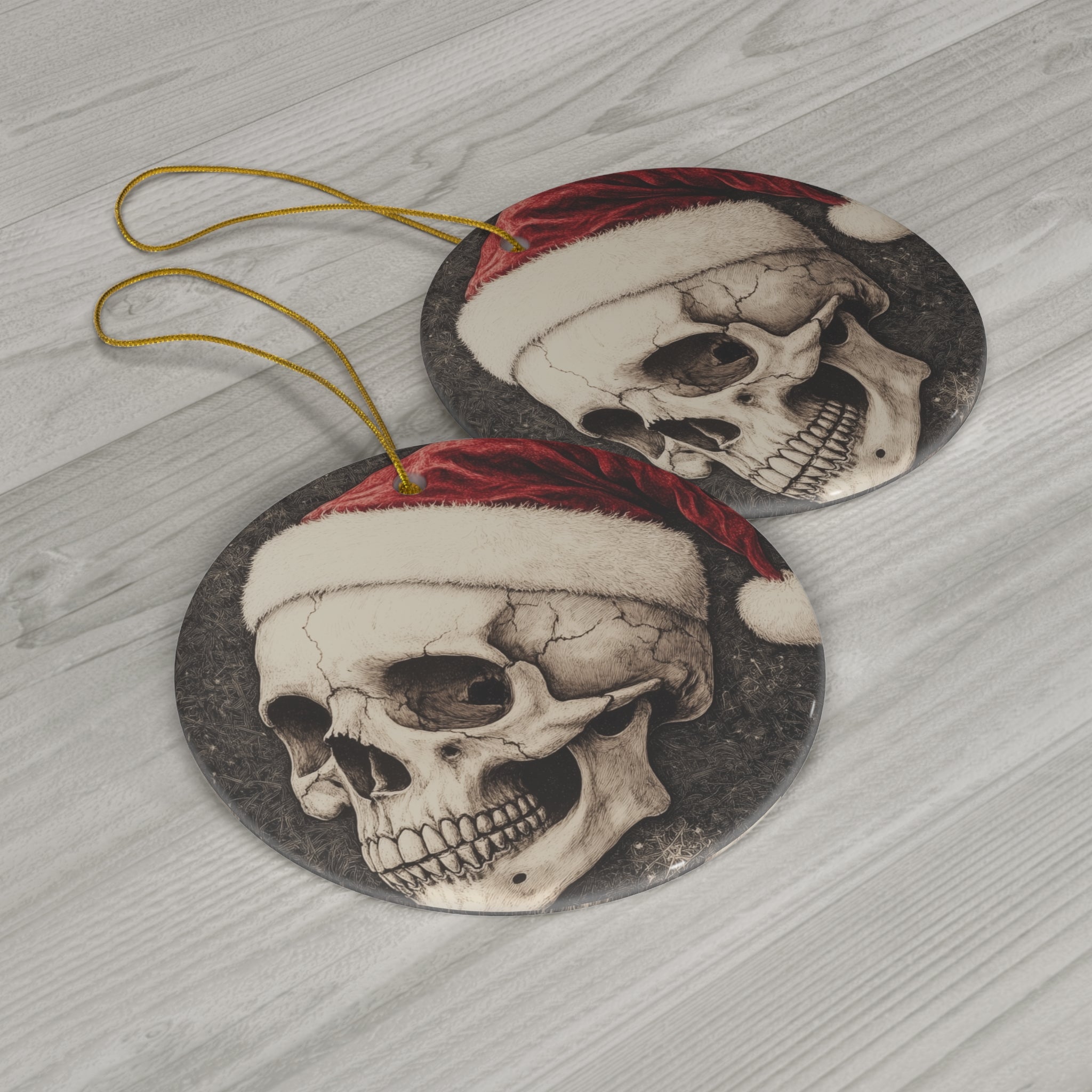 Ornament, Skeleton/santa hat