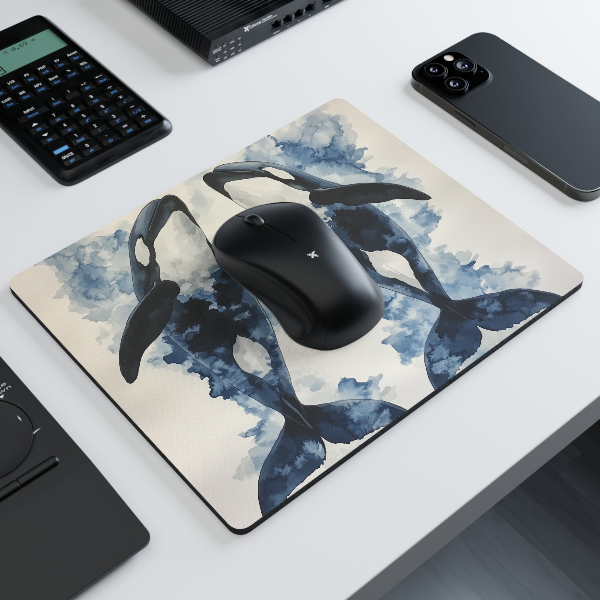 Mousepad, Watercolour Orca