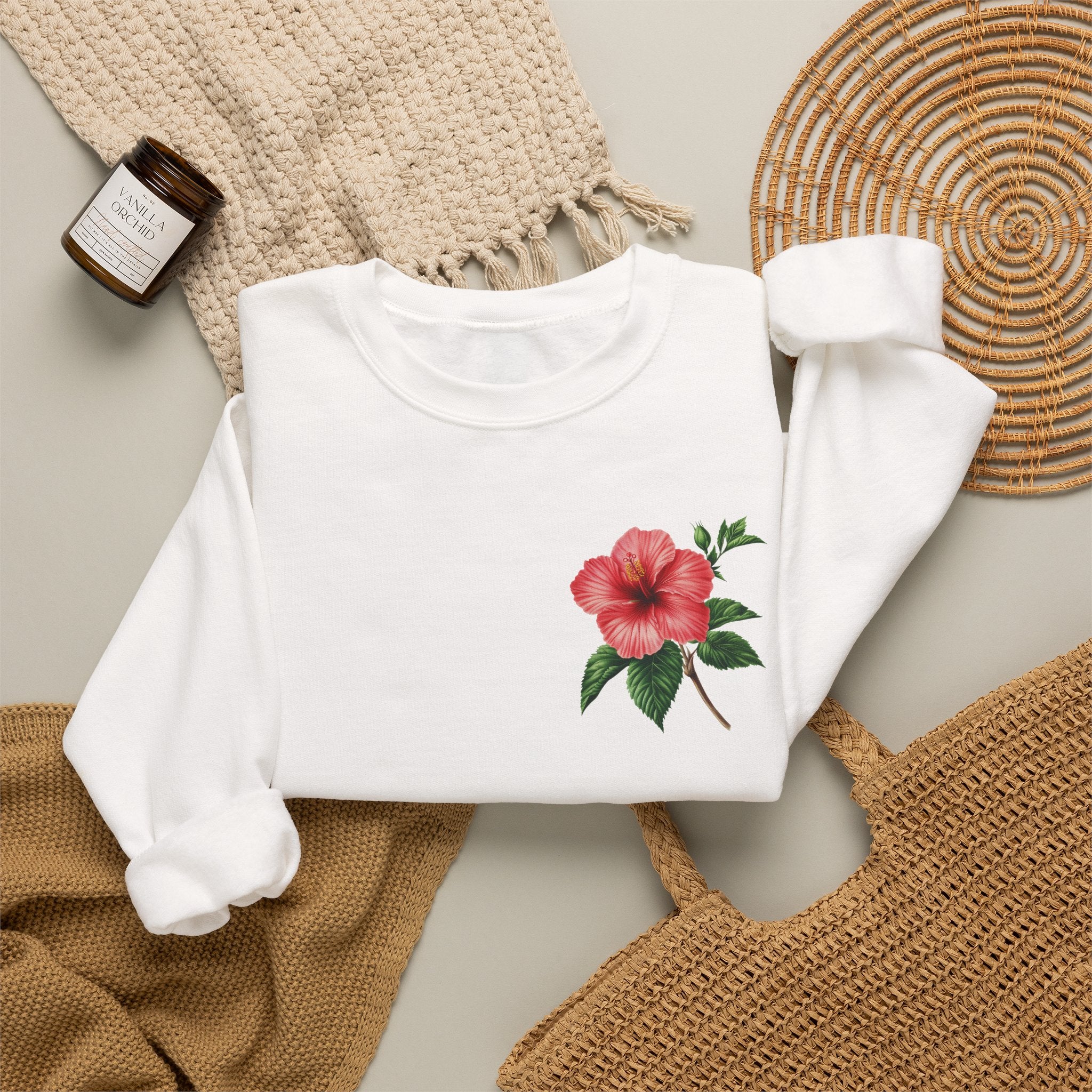 Hibiscus Bloom Crewneck Sweatshirt
