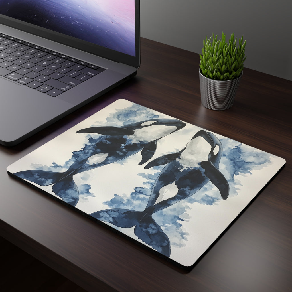 Mousepad, Watercolour Orca