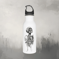 Skeleton Illustration Stainless Steel Water Bottle — Gothic Skull Art Hydration Bottle
