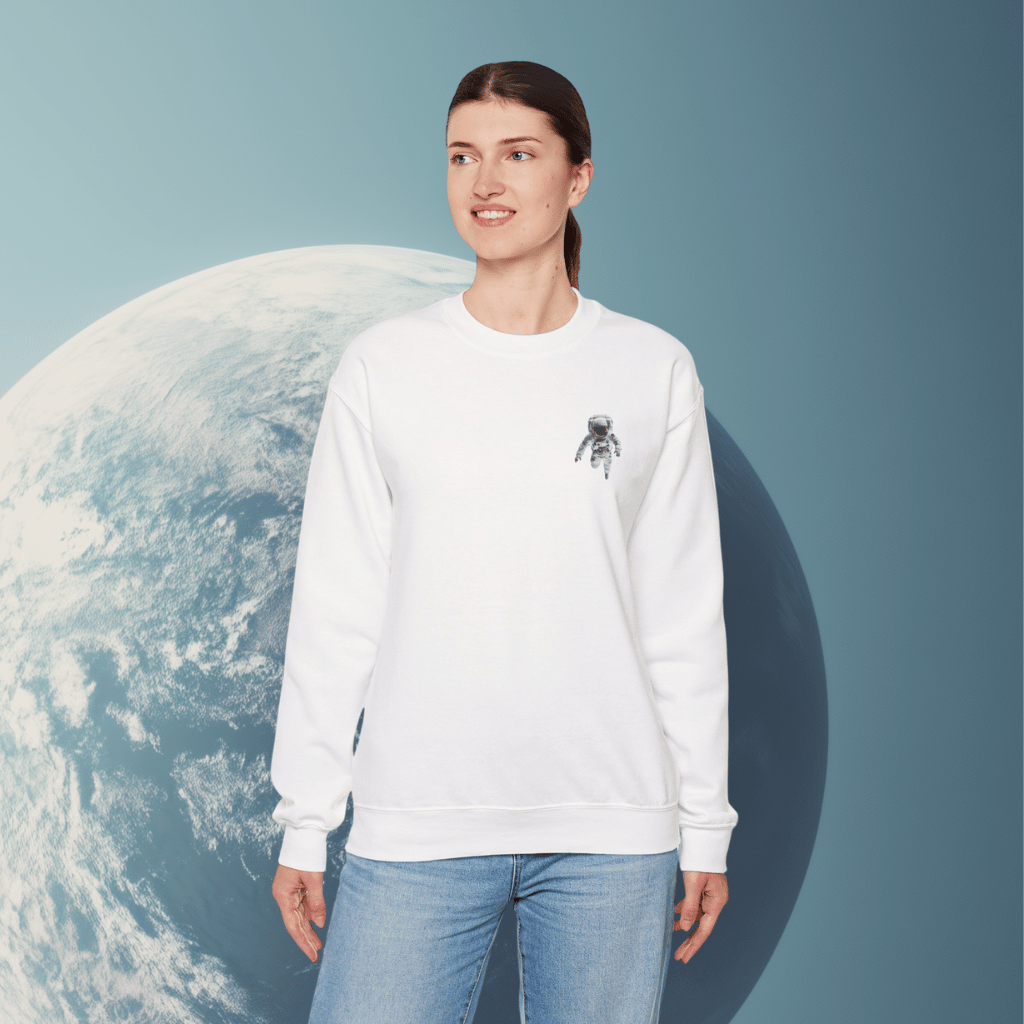 Astronaut Graphic Crewneck Sweatshirt — Space Explorer Pullover