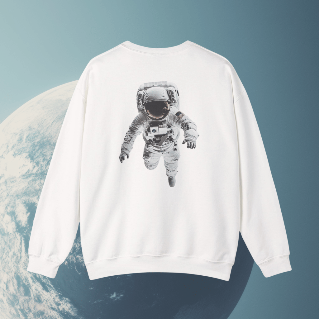 Astronaut Graphic Crewneck Sweatshirt — Space Explorer Pullover