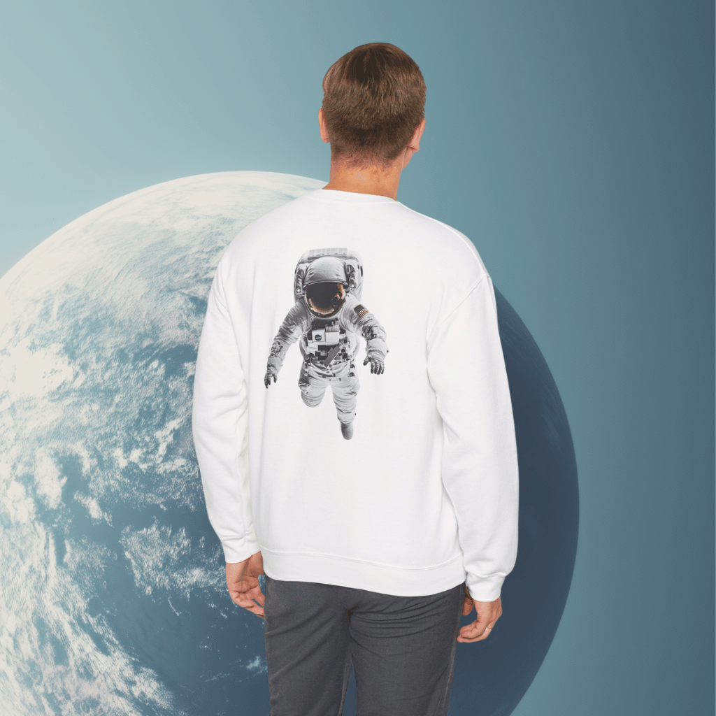 Astronaut Graphic Crewneck Sweatshirt — Space Explorer Pullover