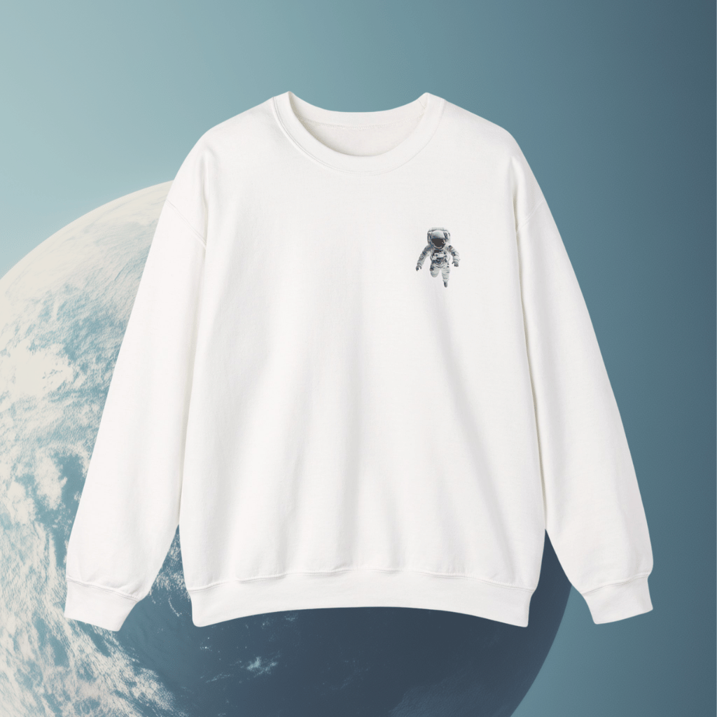 Astronaut Graphic Crewneck Sweatshirt — Space Explorer Pullover