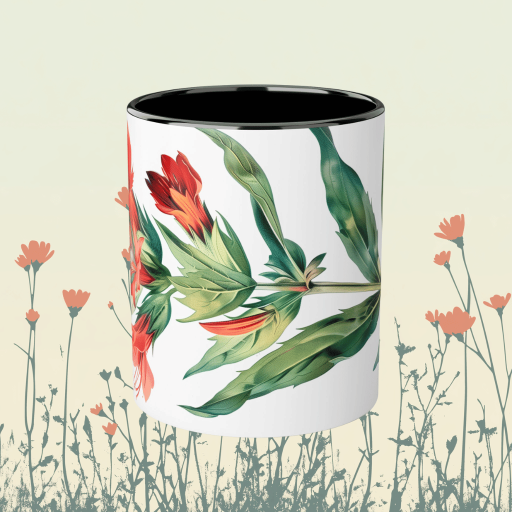 Indian Paintbrush Mug, Black (11oz)