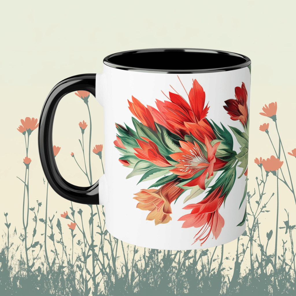 Indian Paintbrush Mug, Black (11oz)