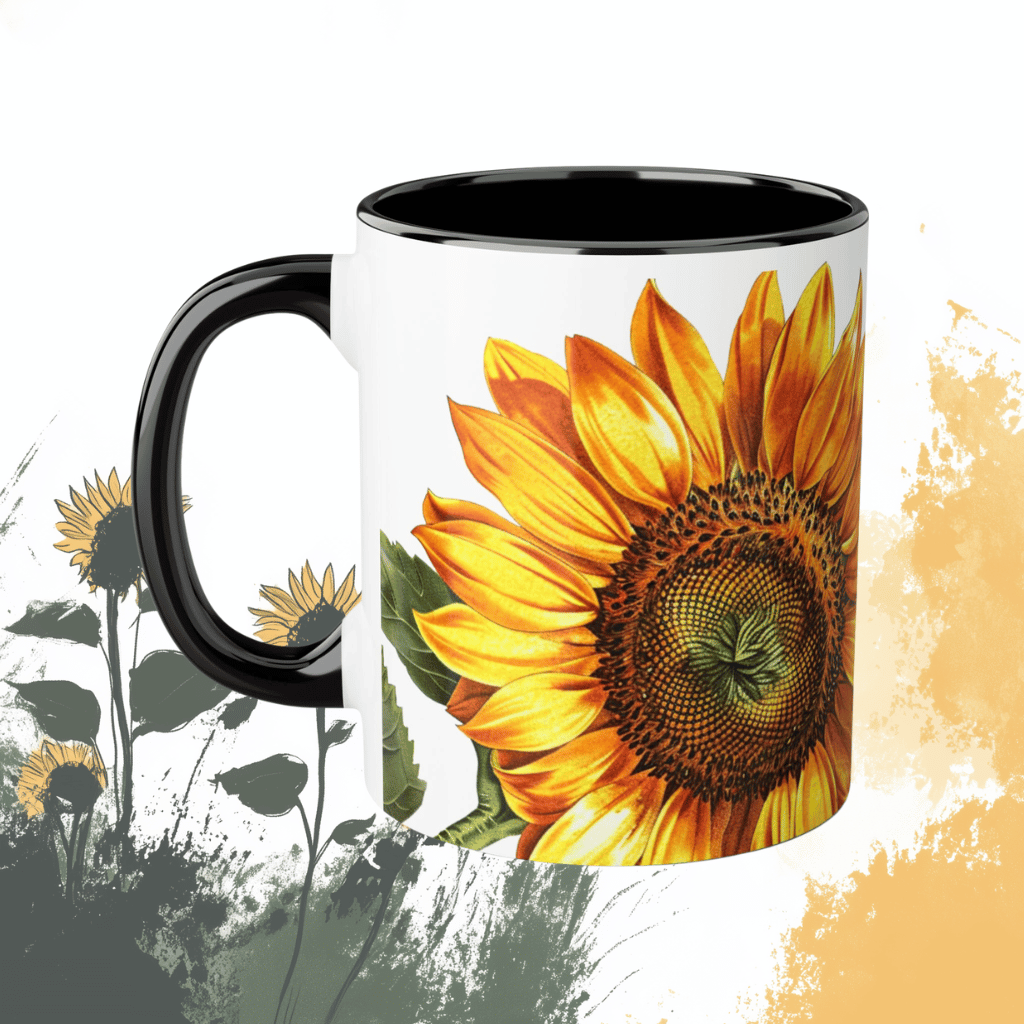 Sunflower Mug, Black (11oz)
