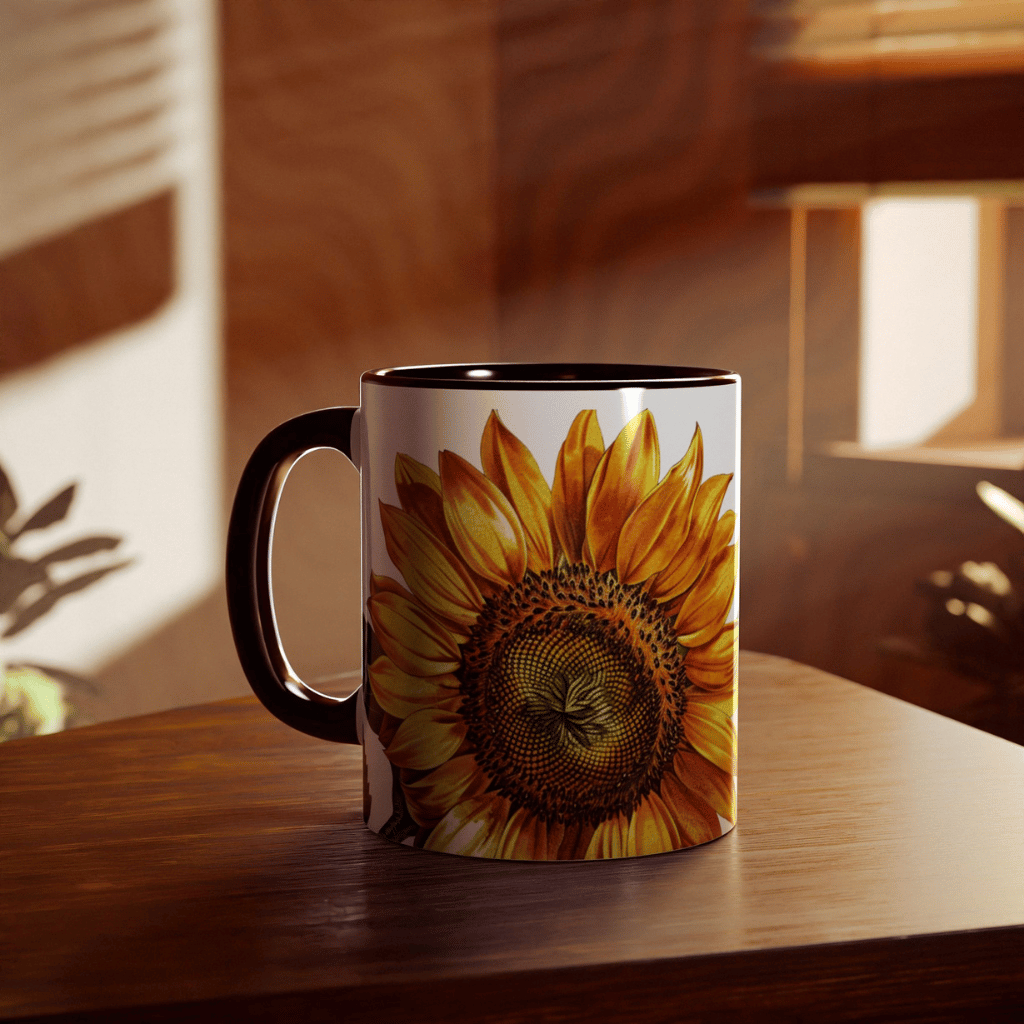 Sunflower Mug, Black (11oz)