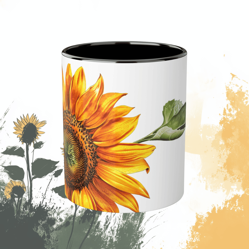 Sunflower Mug, Black (11oz)