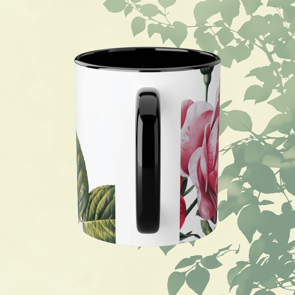 Blooming Rosebush Mug, Black (11oz)