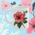 Hibiscus Bloom Mug, White (11/15/20oz)