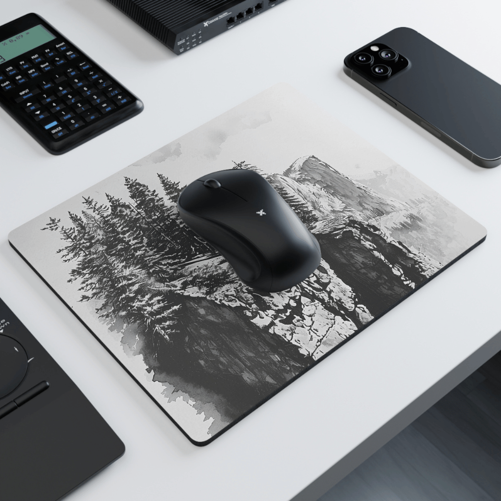 Monochrome Cliff Face Mousepad
