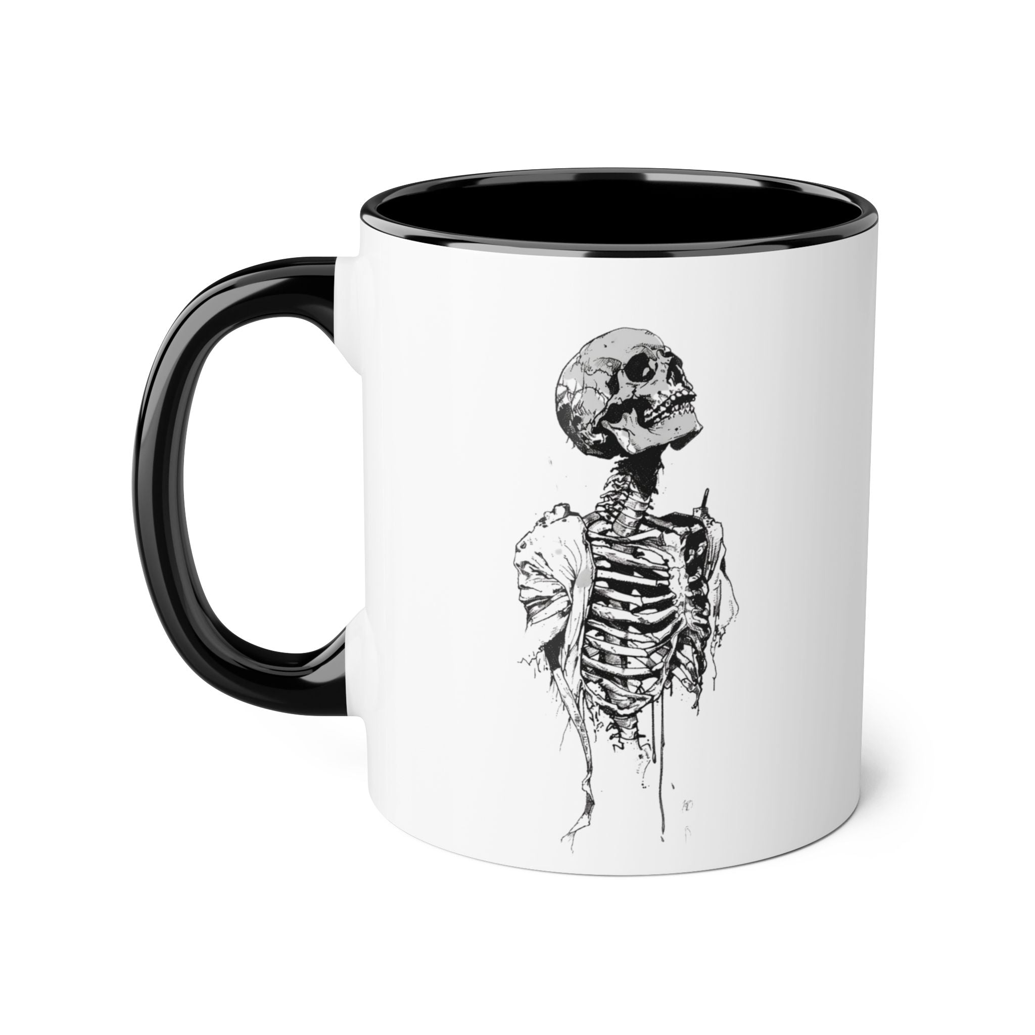 Mug, Skeleton — Vintage Botanical Pink Rose 11oz