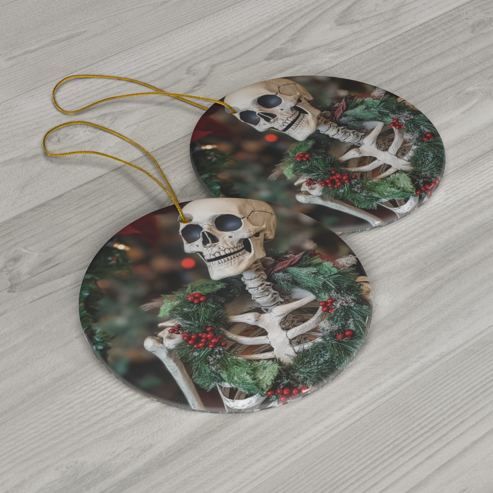 Ornament, Skeleton/Wreath