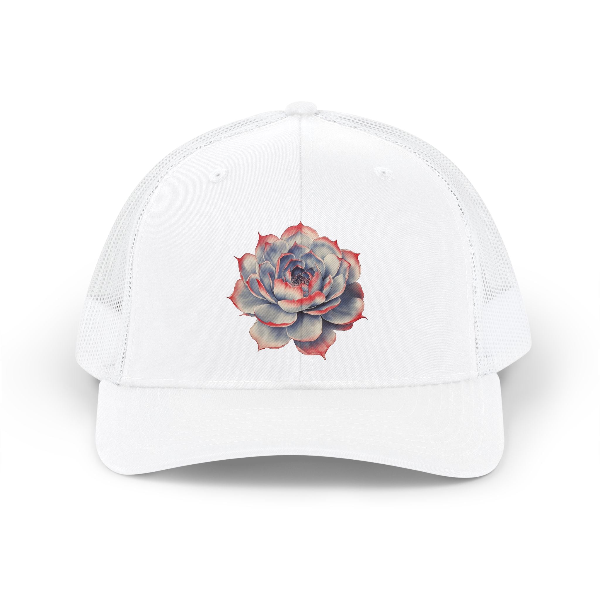 Succulent Trucker Cap - Floral Snapback Hat for Gardeners & Nature Lovers