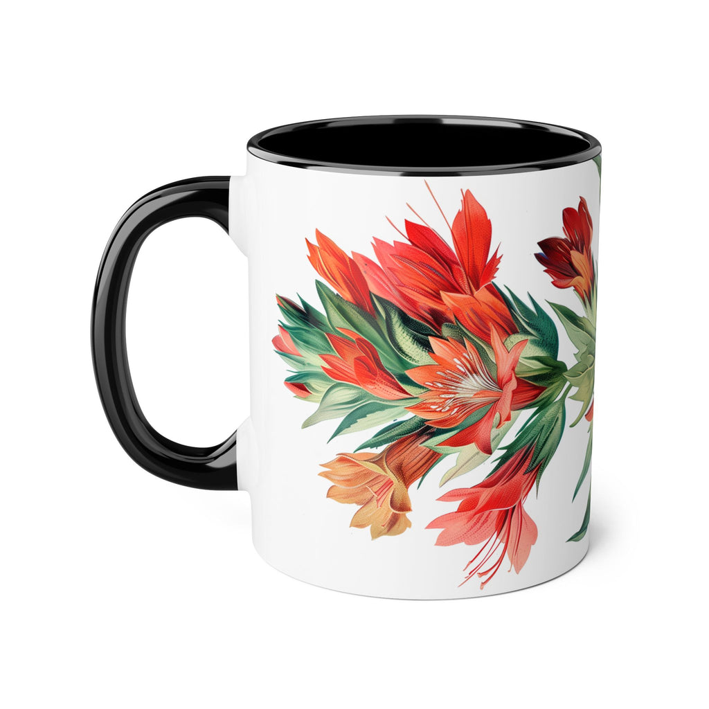 Mug, Paintbrush — Vintage Botanical Pink Rose 11oz